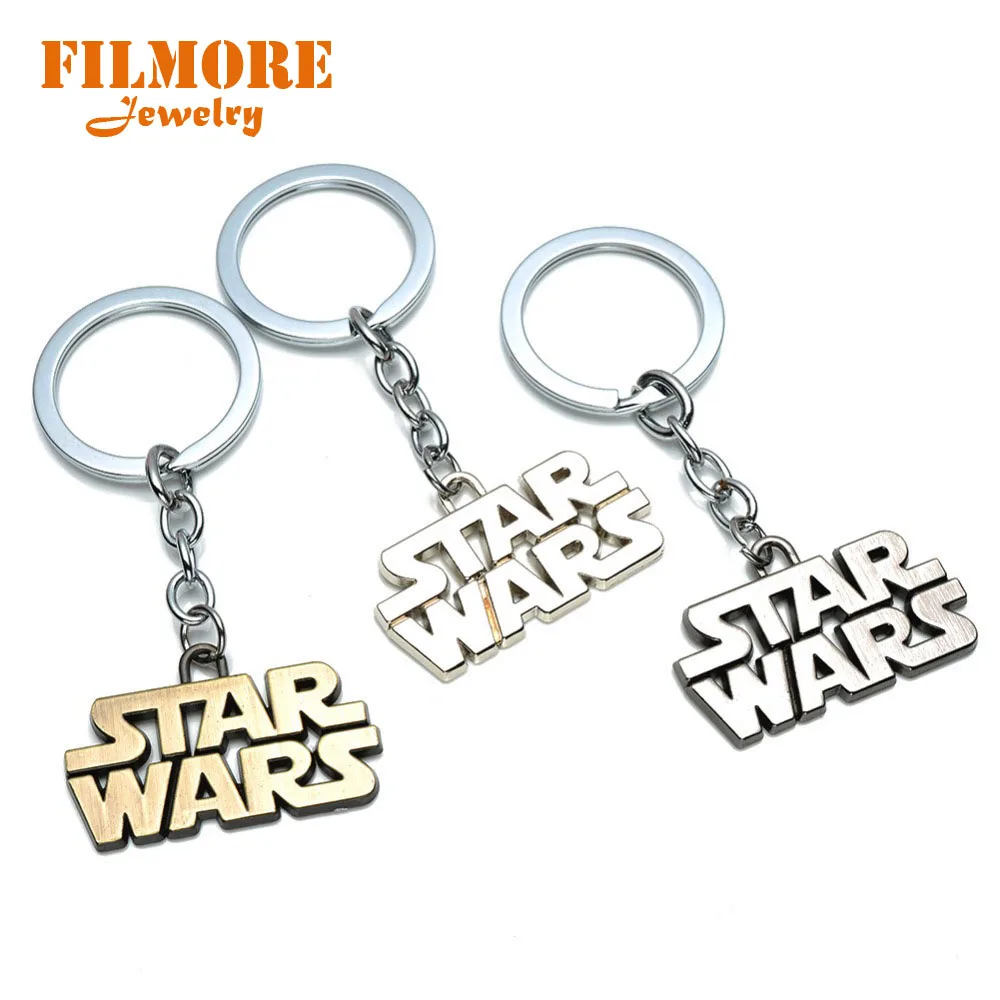 

Game STARWARS Letter Logo Keychain Movie Men Jewelry Alloy Pendant Metal Star Wars Keyring Key Chains Charms Souvenirs Fans Gift