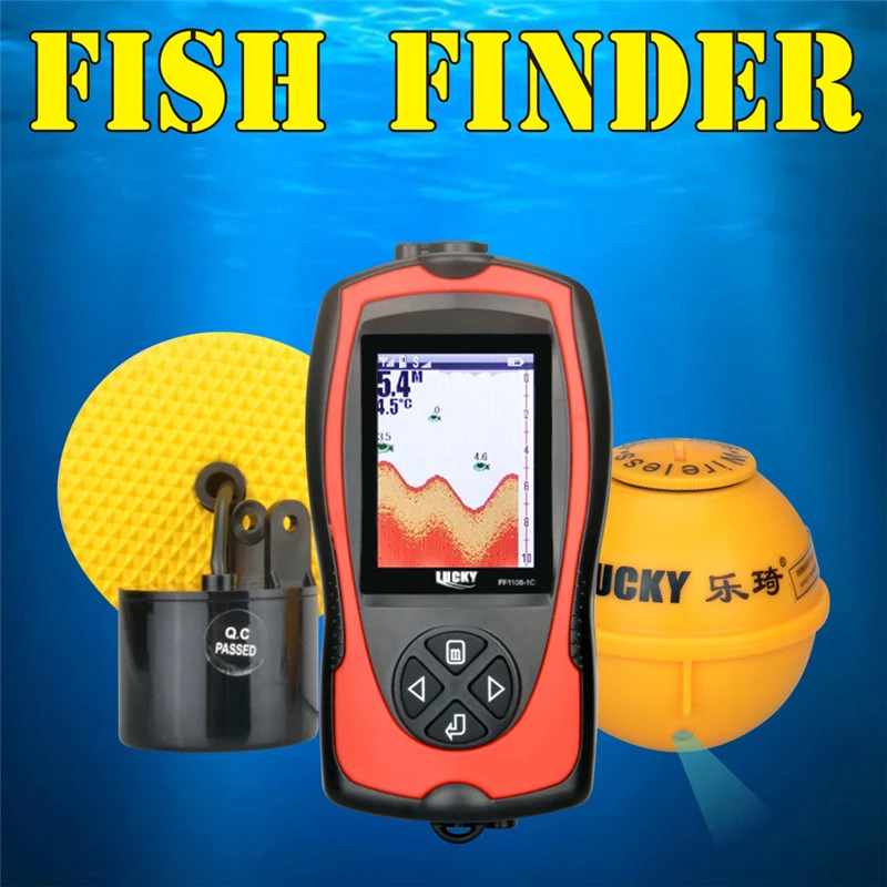 محظوظ FF1108-1CLA كابل اللاسلكية السمك مكتشف المصباح الأسماك سونار الاستشعار إنذار محدد الكاشف 100 متر السيارات المساعدون