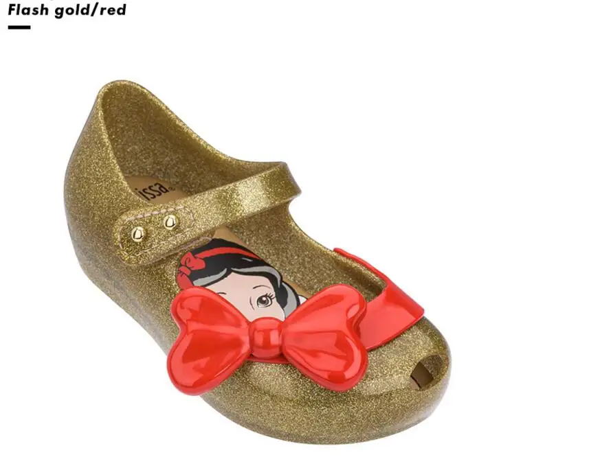 Melissa/мини-обувь; летняя прозрачная обувь принцессы для снежной погоды; нескользящие пляжные сандалии для маленьких девочек; милая обувь с пряжкой для девочек; Размеры 6-11