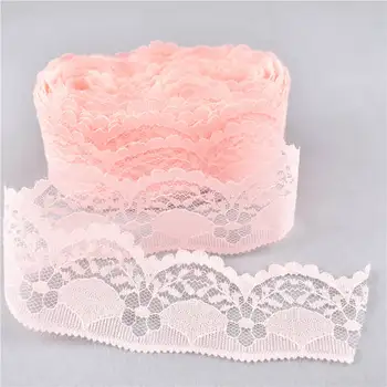 

10YardsShell Pink african lace fabric Tape 40MM Lace Trim Embroidered Net Lace Ribbon Wedding/Birthday/Christmas/Bow Decoration