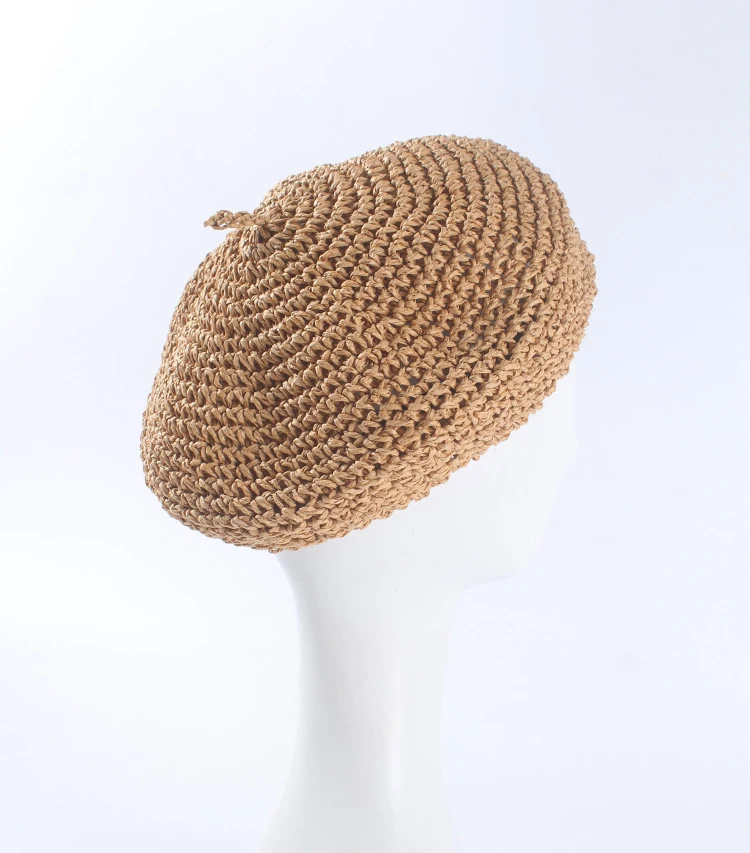 USPOP новые модные береты Регулируемый соломенный берет Женская соломенная шляпа женские дышащие однотонные летние шапки