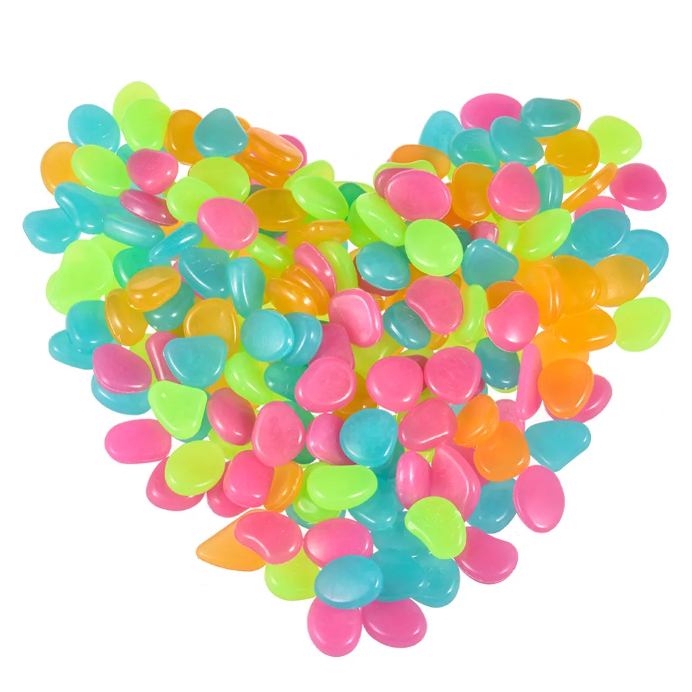 50Pcs Glow in the Dark Garden Pebbles Glow Stones Rocks for Walkways Garden Path Patio Lawn Garden Yard Decor Luminous stones
