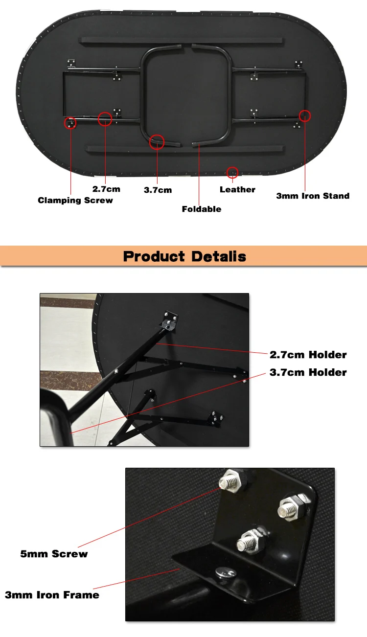 213*107*76 см Овальный казино складной стол для покера Texas Hold'em баккарат три раза с водонепроницаемой тканью столешница+ столешница
