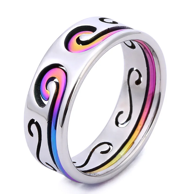 cheap 2019 Fashion Double deck removable Monkey King Hoop Charm Men Jewelry Stainless steel Ring For Men Boy gifts Drop shipping