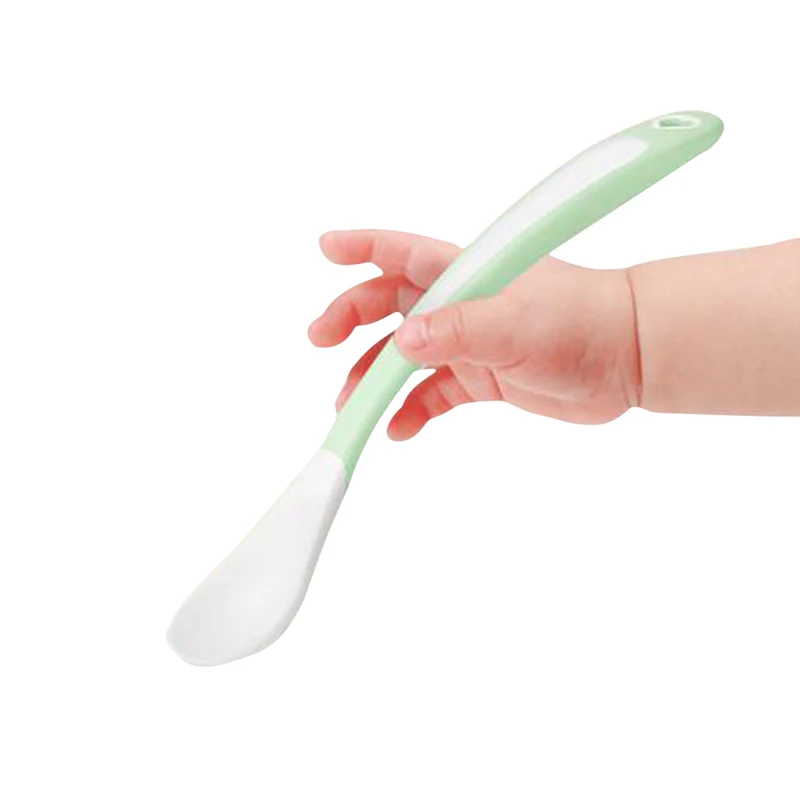 

2PCS/Set Baby Spoons Feeding Dishes Tableware For Children Flatware Cutlery Spoon Silicone Tools-for-patchwork Lot Soup