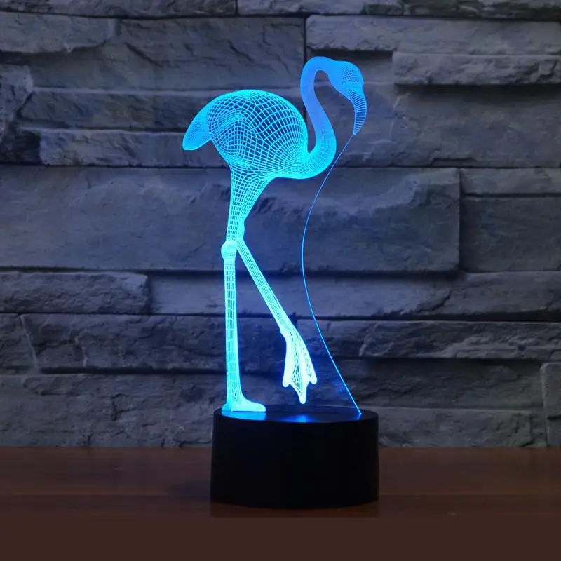 Подарок на Хэллоуин 3d ночной светильник Luminaria Flamingo Светодиодная лампа внешний