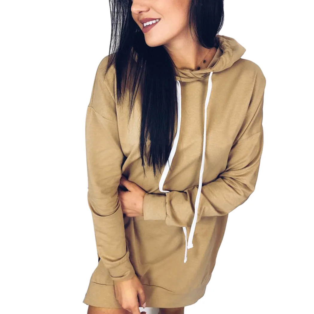 Harajuku Women Long Hoodies Fashion Drawstring Loose