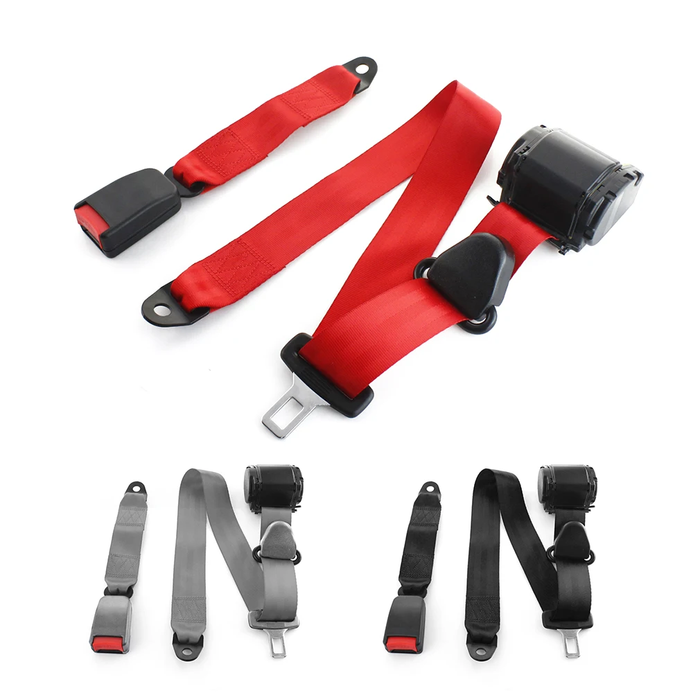 

Three Pointed Safety Belt Vehicle Automotive Car Extension Extender Strap Safety Belt Adjustable Seat Belt Black Universal