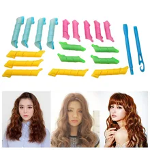 

DIY 18pcs Hairstyle Roller Magic Hair Curlers Portable With 2pcs Hooks Sticks Durable Beauty Styling Makeup Tools