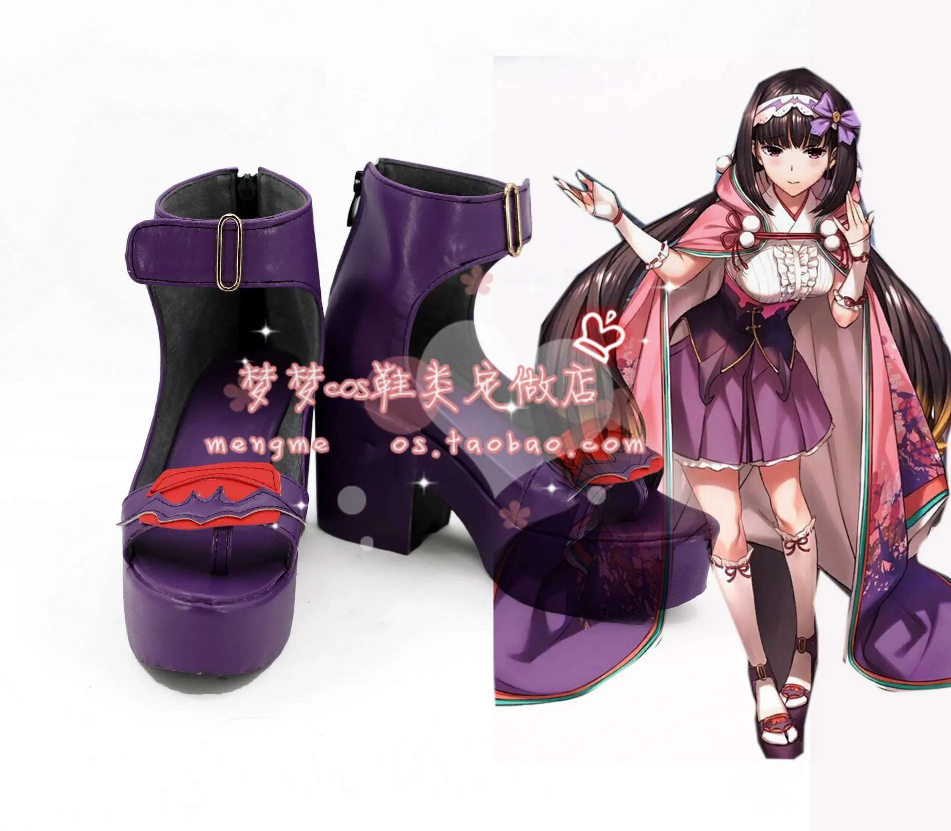 Shoes FGO Fate Grand Order Assassin Osakabehime кимоно юката Топы платье униформа наряд Аниме Косплей костюмы полный комплект - Цвет: Shoes