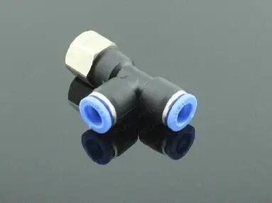 

3 Way Female Push In To Connect Fitting Imperial British Standard Tube OD 5/32" X NPT 1/8" 1/4" 3/8" Side Thread Quick