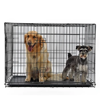 

Fast Delivery Dog House Folding Metal Dog Cage Kennel Iron Comfortable Pet House Portable Indoor Outdoor Cats Dogs Crate Home