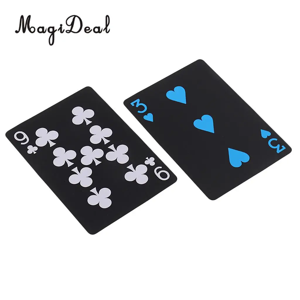 Koop 1 Deck Black Waterdichte Plastic Speelkaarten Game Poken Tafel Board Games