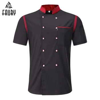 

5 Colors 3XL Wholesale Unisex Kitchen Chef Uniform Short Sleeve Mesh Breathable Double Breasted Bakery Food Service Chef Jackets