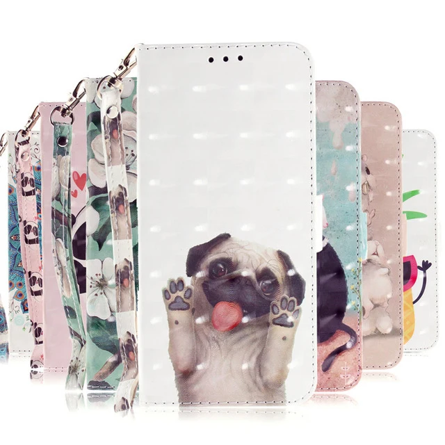

Leather Case FOR Fundas huawei P Smart Case FOR Coque Huawei Enjoy 7S Honor 9 Lite case cover Flip Dog Wallet Phone cases capa