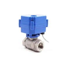 DN15 1/" Нержавеющая сталь двухсторонний Электрический шаровой клапан DC5V DC12V DC24V AC220V CR01 CR02 CR03 CR04 CR05 моторизованный клапан для воды