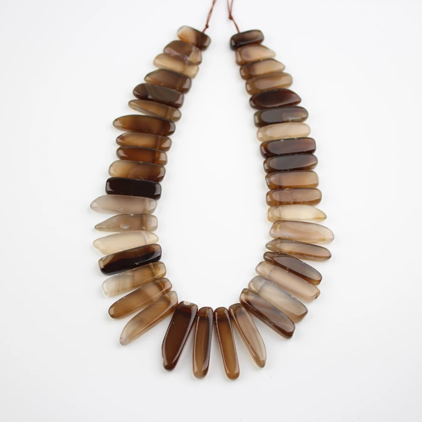Дымчатый цвет Agates Slice Beads Strand верхняя градиентная трость | Украшения и аксессуары