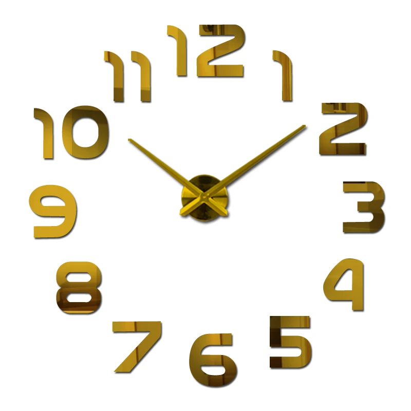 Новые горячие наклейки на стену часы Акриловые кварцевые материал домашний Декор Гостиная Европа numberdiy наклейки натюрморт - Цвет: gold