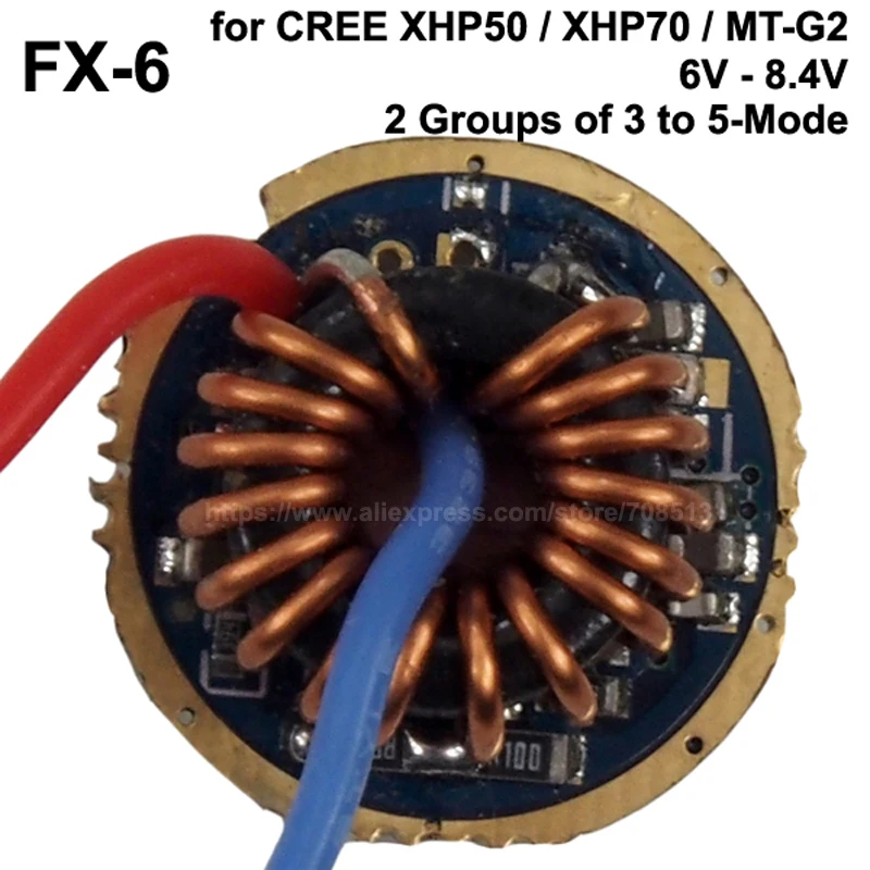 FX6 22 мм 6 V-8,4 V 5A 2 группы от 3 до 5-Mode драйвер платы Для Cree XHP50/XHP70/MT-G2(1 шт