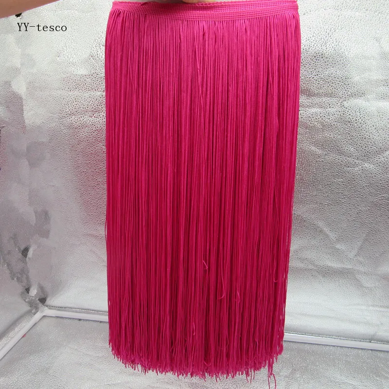 1 ярдов 50 см широкая бахрома отделка кисточкой кружево черная бахрома отделка Кружева для DIY латинское платье сценическая одежда аксессуары - Цвет: Rose