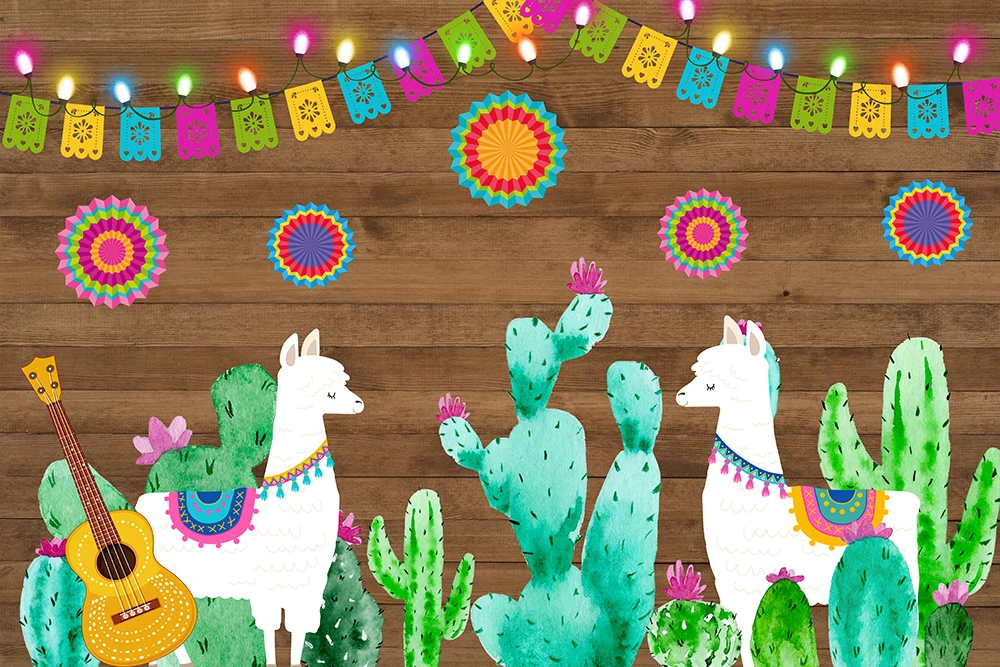 

Cactus Mexican Fiesta Theme Backdrop Photography Summer Birthday Party Decor Background Baby Shower Banner Photo Booth prop 1953