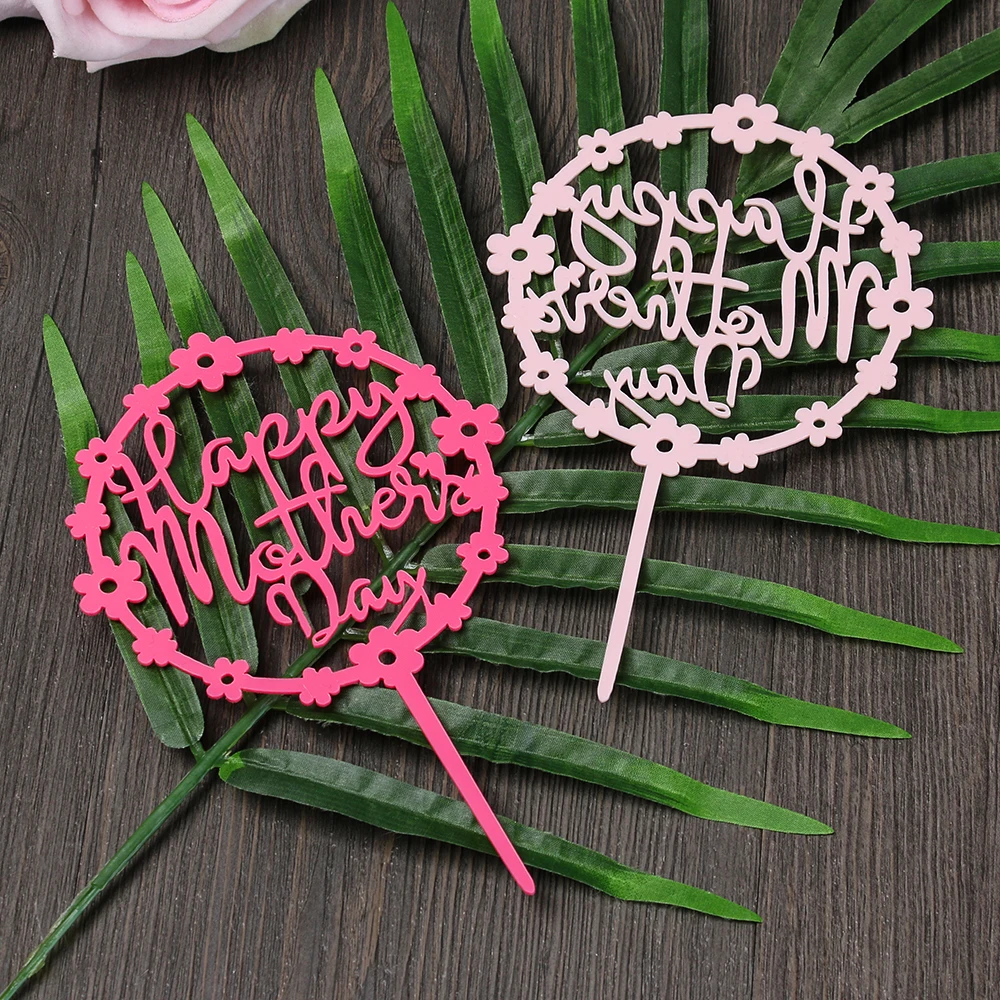 

2019 New Mum Letters Print Cake Decoration Mother's Day Acrylic Cake Toppers Mother Birthday Party Decorative Supplies