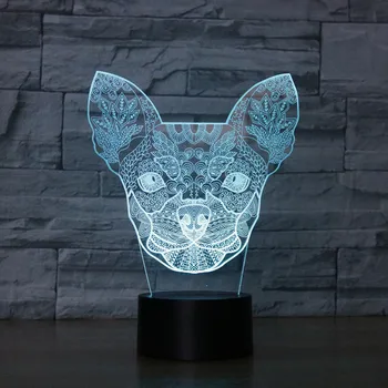 Chihuahua Acrylic 3D Small Dogs Optical Illusion Night Light, 7 Colors LED Night Light, Home Decoration for Kids Gift wedding decor i love you heart 3d optical illusion mood light 7 colors change luminaria lava lamp kids night light novelty gifts