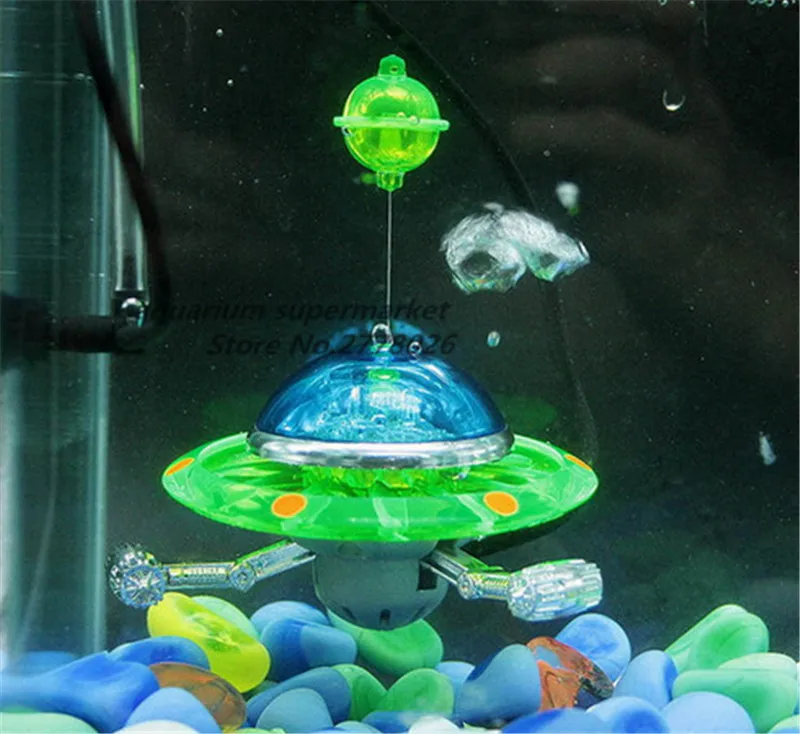 HONGYI 1 шт. пластиковый аквариум орнамент декорация для аквариума пейзаж НЛО экшн-фигурка соединение кислородный насос оранжевый/зеленый