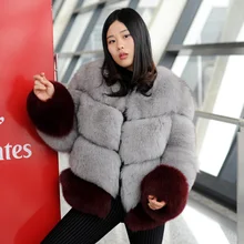 CX-G-A-52 новейшая мода Desgin одежда зимняя женская теплая куртка из натурального меха лисы