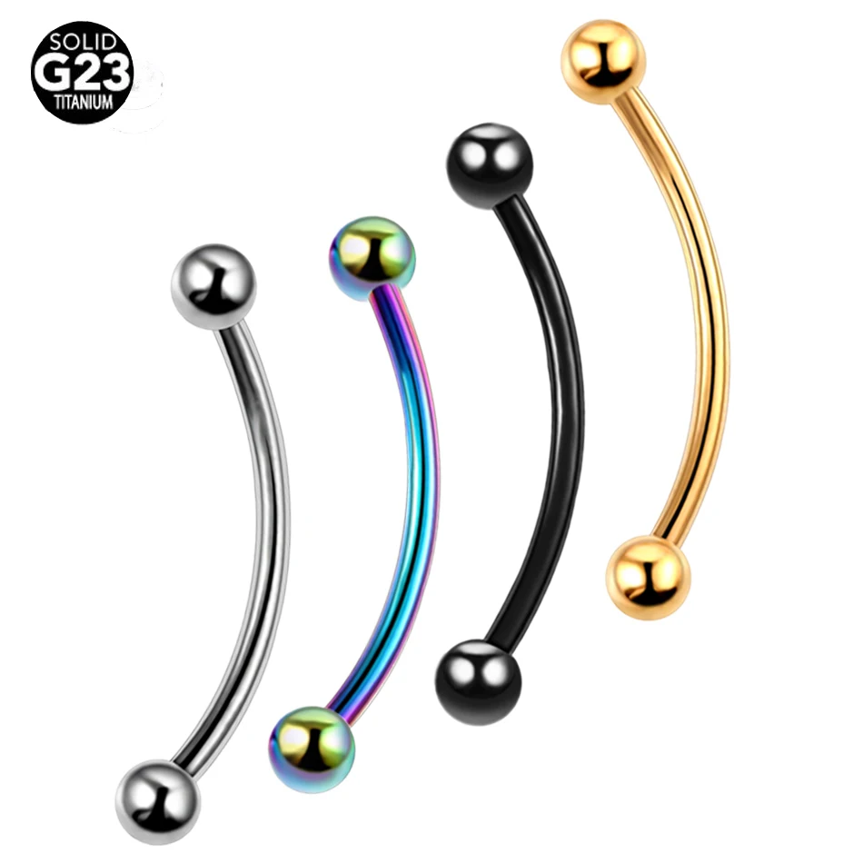 

1PC G23 Titanium Tongue Rings Piercings Curved Barbell Rings Eyebrow Rings Snake Piercing Tongue Earrings Tragus Body Jewelry