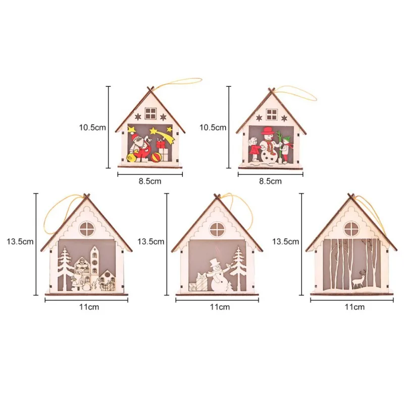 Рождественская елка украшение светодиодный Висячие деревянные дома Сказочный свет Новогодняя Свадебная гирлянда новогодний Рождественский Декор для дома