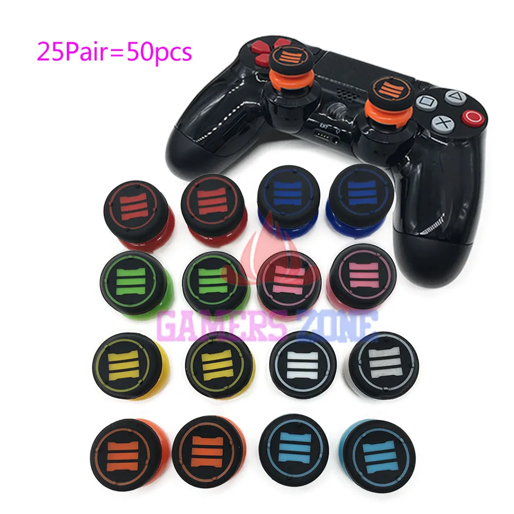 

25Pair=50PCS For Sony Dualshock 4 DS4 Soft Analog Joystick Grips Caps For PS4 Controller Thumbsticks Extenders