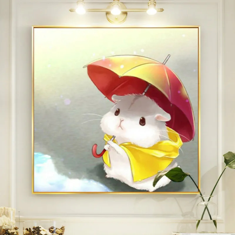 Diamond Painting Cute hamster 5D DIY Animal Round Embroidery Cross Stitch Rhinestone Mosaic Sale | Дом и сад