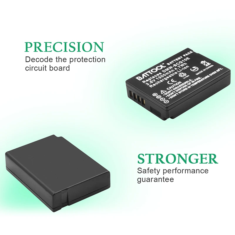 BATTOOL Перезаряжаемые Батарея+ зарядное устройство для цифрового фотоаппарата Panasonic Lumix DMW BCG10 BCG10E DMC-3D1 DMC-TZ7 DMC-TZ8 DMC-TZ10 DMC-TZ18 DMCTZ19
