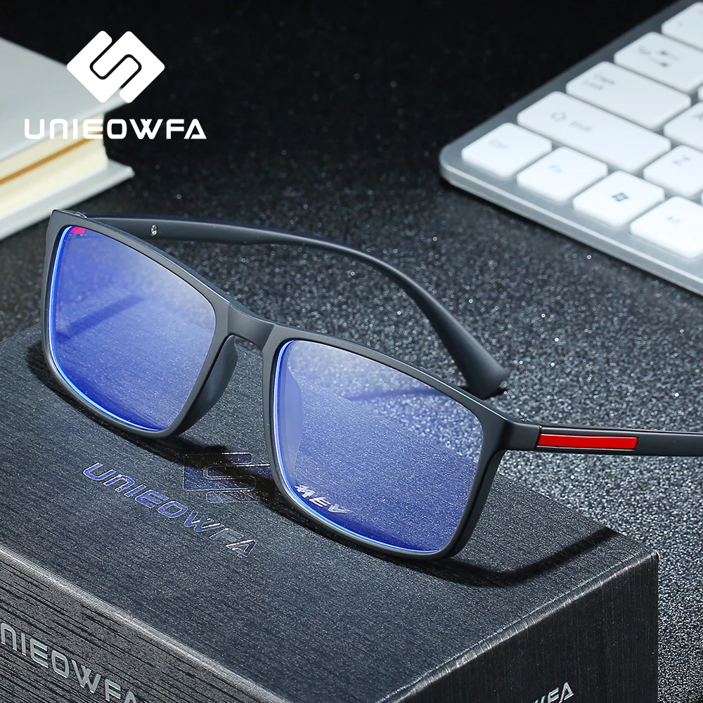 Мужская оправа для очков UNIEOWFA TR90 Корейская матовая черная по рецепту при
