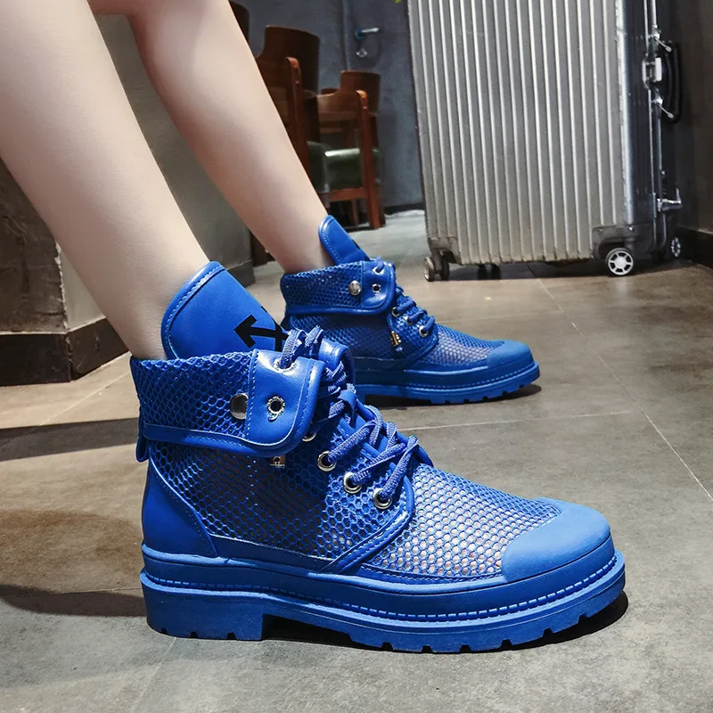 Women's boot 2019 new elevated motorcycle Martin boot women's summer aerated mesh hollowed-out boot shoes womens shoes fashion Women's boot 2019 new elevated motorcycle Martin boot women's summer aerated mesh hollowed-out boot shoes womens shoes fashion