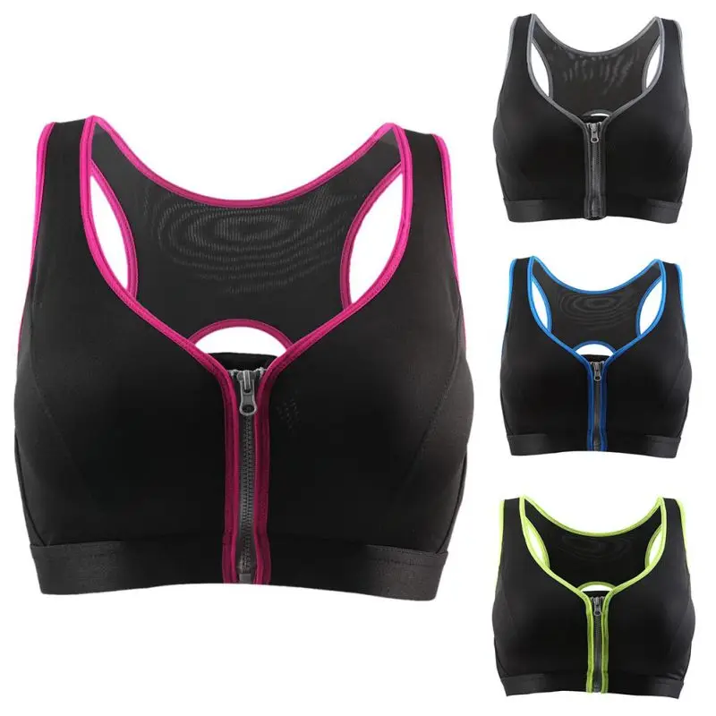 Women Racer back Workout Tank Top Sports/Yoga Bra Bodybuilding Fitness Padded Front Zipper Women Racer back Workout Tank Top Sports/Yoga Bra Bodybuilding Fitness Padded Front Zipper