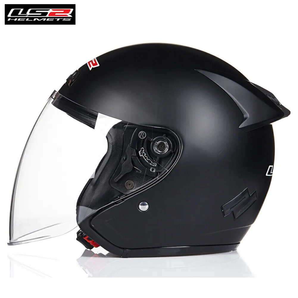 LS2 мотоциклетный шлем с открытым лицом, скутер Capacete Casque, шлем для мотошлемов, шлем для мотоцикла Kask, мотоцикл Ciclista - Цвет: Matte Black