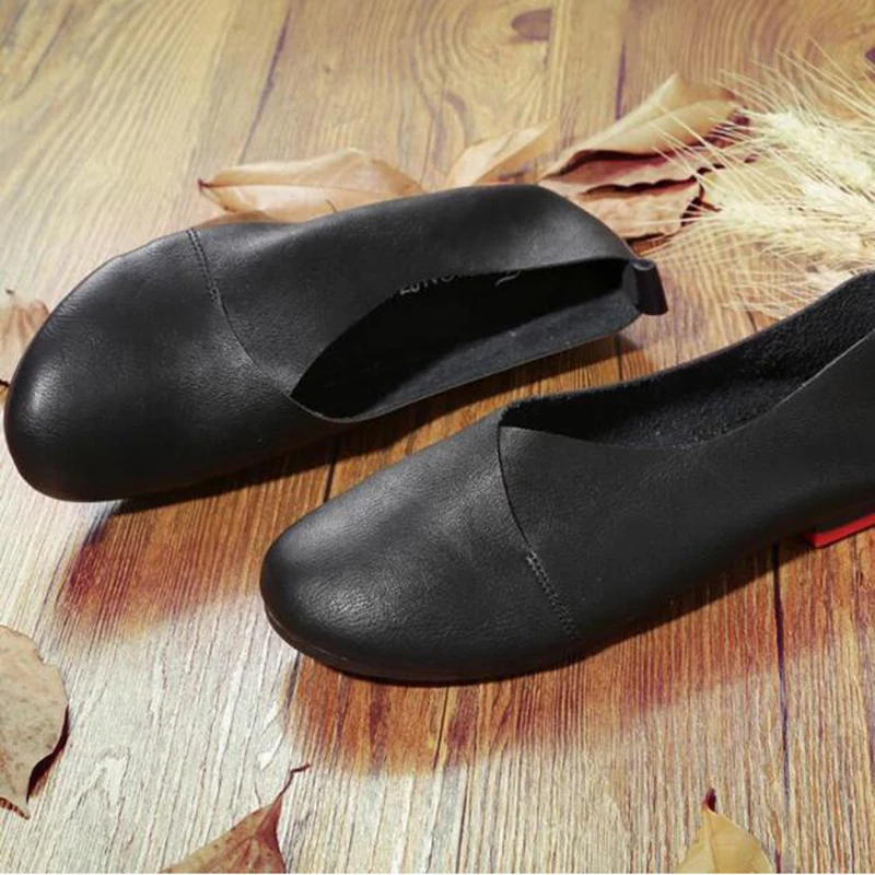 Обувь ручной работы в винтажном стиле; женская обувь из микрофибры на плоской подошве; Повседневная модная женская обувь с закрытым носком; большие размеры 41-43; f8