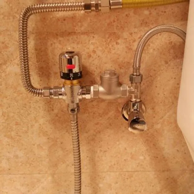 3 Х Ходовой Латунный Термостатический Смесительный Клапан Солнечный Водонагреват