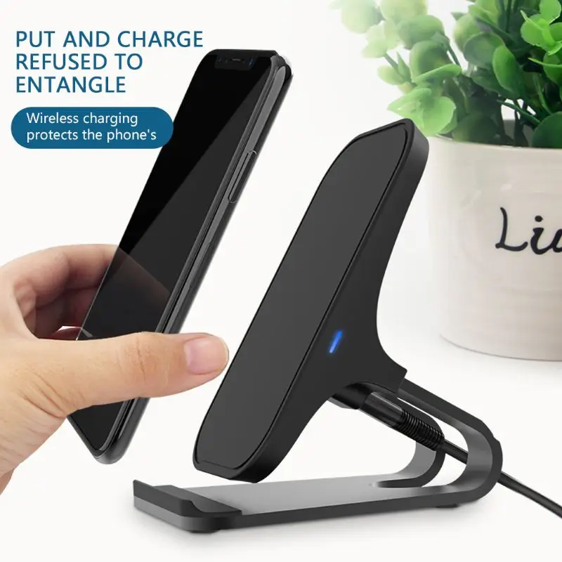  Aluminum Alloy Phone Holder Fast Wireless Charger Qi Quick Charging Desk Stand for iPhone Samsung G