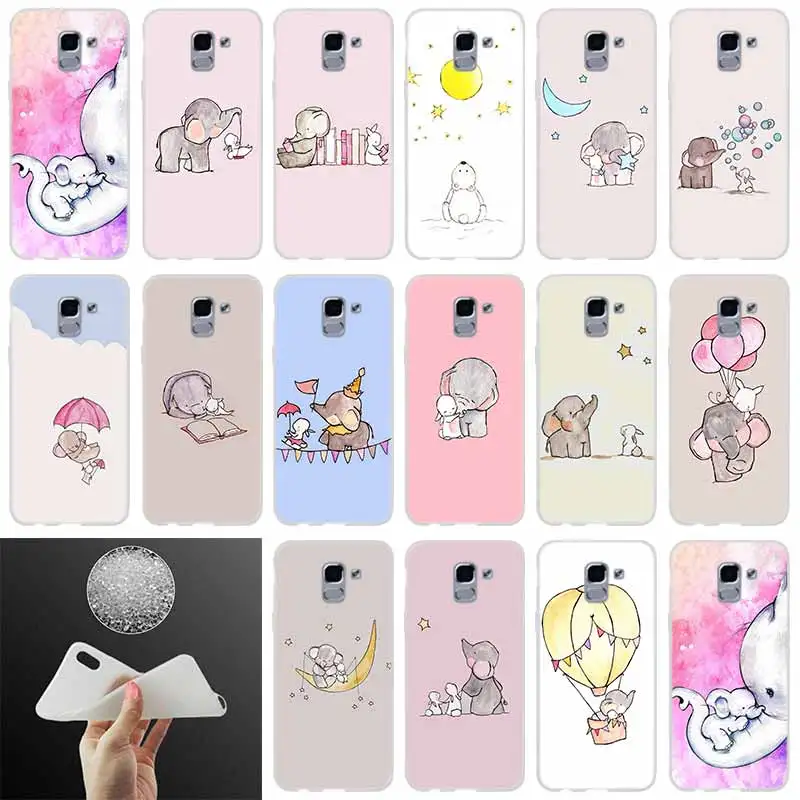 

silicone Phone Cover Cartoon cute elephant rabbit FOR Samsung Galaxy J6 J4 J8 J7 2018 Plus J3 J5 J7 Prime Pro 2017 2016 case