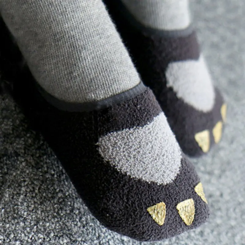 

2019 Baby Girl Coral Velvet non slip Socks Slipper Shoes BootsA
