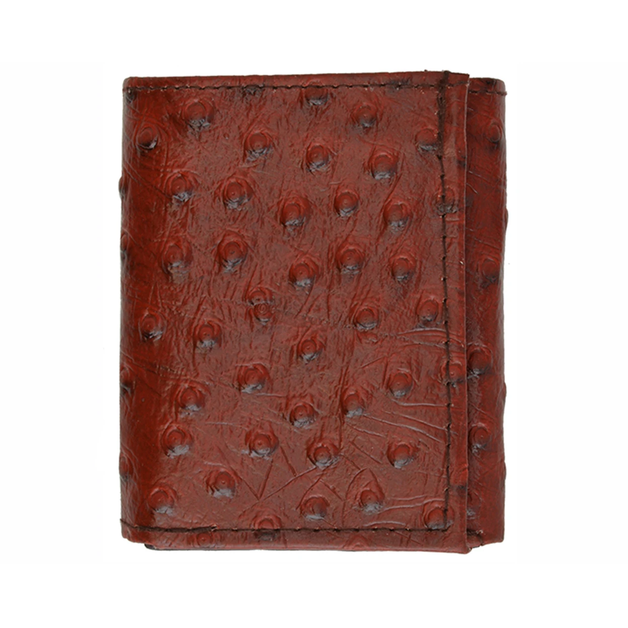 AFONiE Ostrich Leather Tri-Fold Wallet (3)