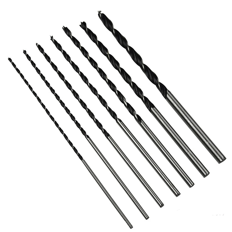 7pcs 300mm Extra Long Twist Woodworking Twist Drill Bit Brad Point Wood