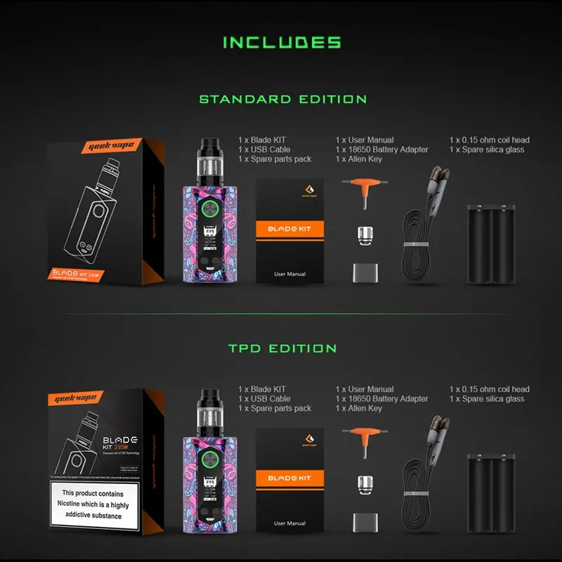 Оригинальный Geekvape лезвие комплект 235 Вт с самолета класс Материал поле MOD