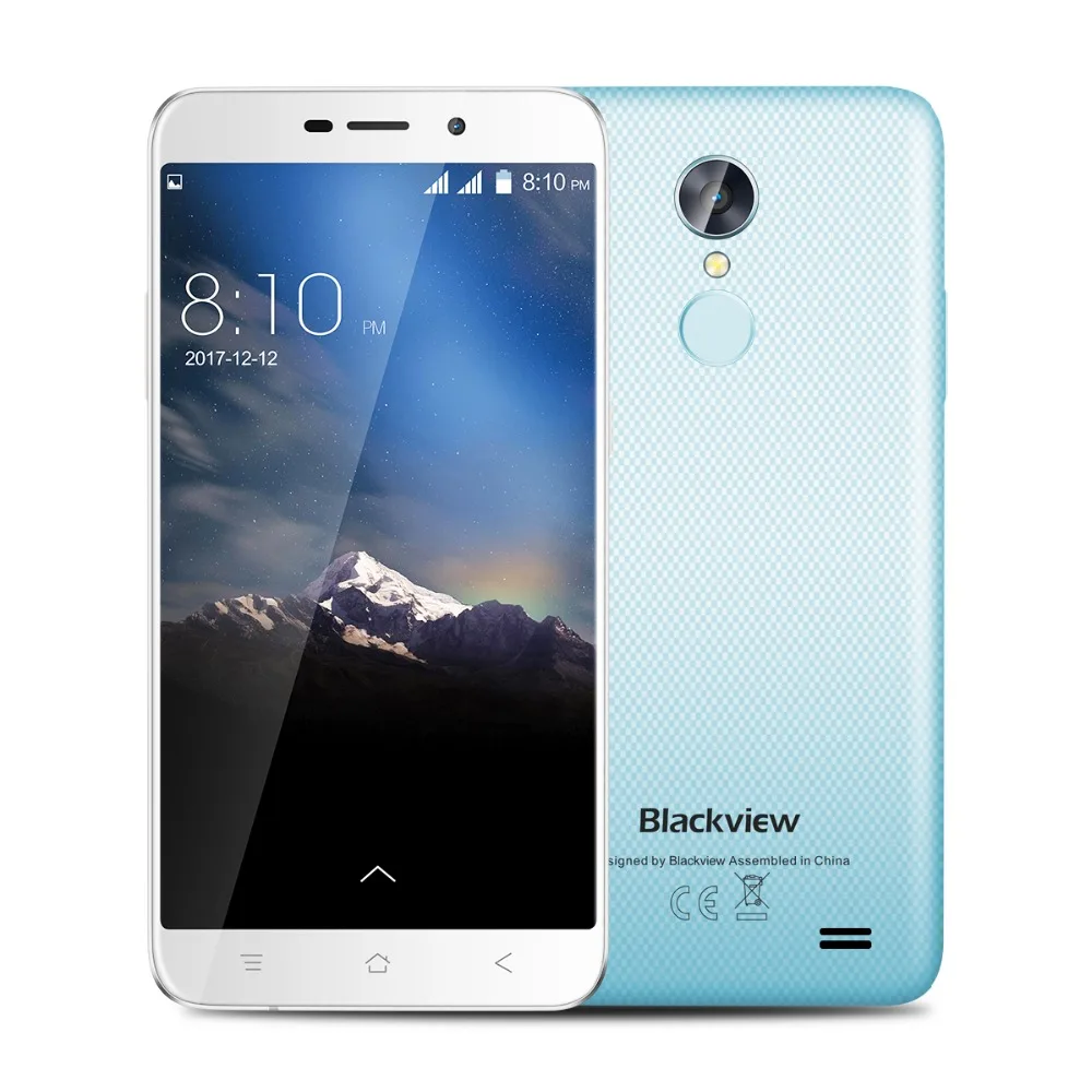 Blackview A10 MT6580A четырехъядерный 2 Гб ОЗУ 16 Гб ПЗУ 5 дюймов HD 3g Смартфон Android 7,0 отпечаток пальца 8,0 МП задняя камера мобильный телефон