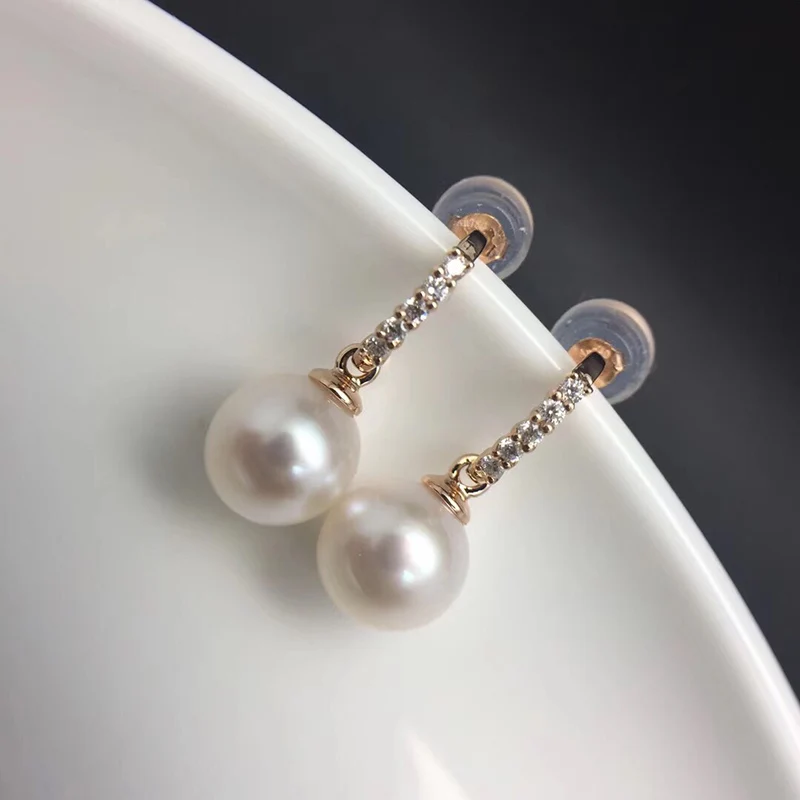 Sinya Au750 Gold diamond stud earring with Natural southsea pearls earring fashion design jewelry for women girls Mum 2018 News (3)