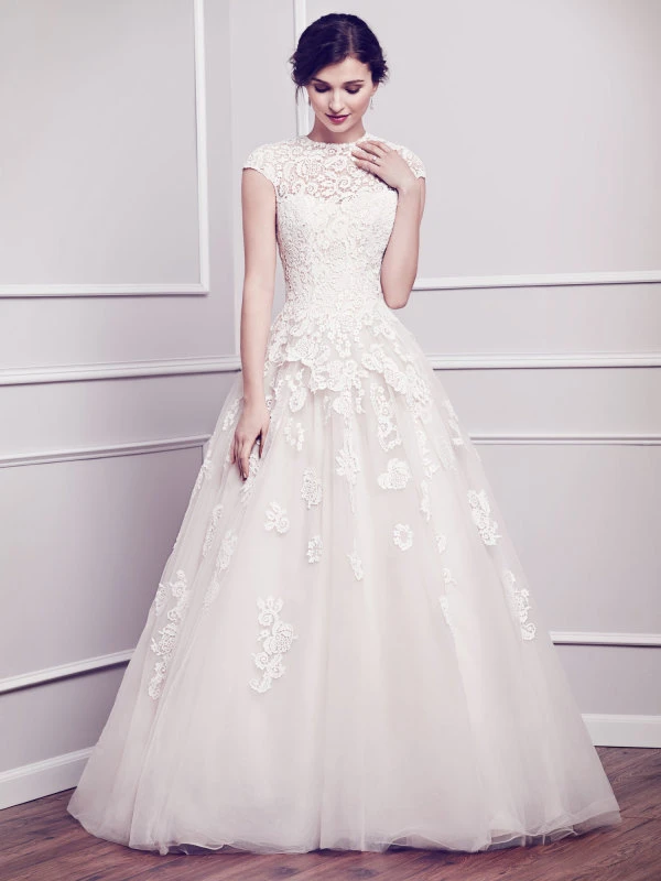 Hot Sale 1950 S Wedding Dresses With Sleeves Robe De Mariage High Neck Bridal Gowns Open Back Appliques Organza In Stock Nw2998 Wedding Dress With Sleeves Stock Wedding Dresseswedding Dress Aliexpress