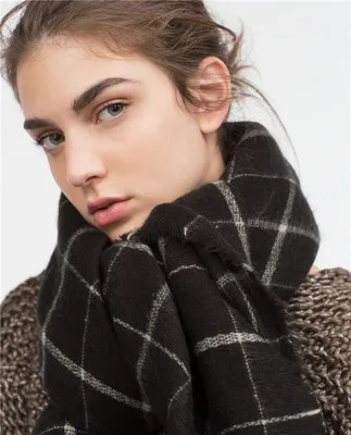 2016 Winter Women s Fashion Warm Oversize Checked font b Tartan b font Blanket Scarf Wrap